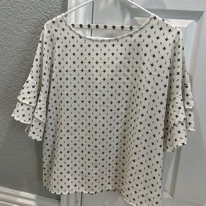 Black and white dress blouse